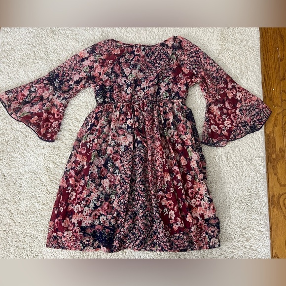 Girls Size 8 Lots of Love by Speechless Long Sleeve Floral Dress - Picture 3 of 7